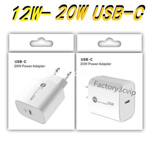 12W 20W PD Typ C USB C Power Adapter US EU Wall Charger Chargers Adapters för iPhone 11 12 13 14 Pro Max Samsung med Box B1