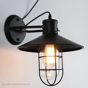 Vägglampor retro smidesjärn lampa industriell stil loft sovrum badrum gången korridor vardagsrum dekor sconce nattljus