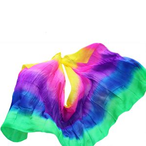 Veil For Women Light 5 Mommes 100% Silk Belly Dance Shawls Wraps Gradient 250 cm Hand kastad halsduk sjal