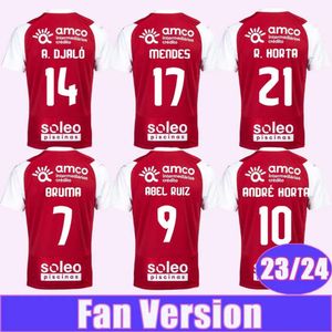 QQQ8 23 24 SC BRAGA MENS SOCCER JERSEYS BRUMA ABEL RUIZ Andre A. Djalo Mendes Rony Lopes R. Horta Pizzi Home Red Football Shirts