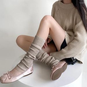 Women Socks Autumn Winter Wool Knitted Foot Cover Long Stockings JK Lolita Sweet Girls Knee