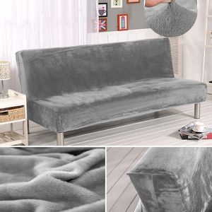 Stol täcker sammet plysch armlöst bäddsoffa bäddar fällbara sätesslipcover modern stretch elastisk soffskydd hem el 231101