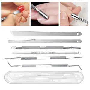 Nail Art Kits 2/3/6pcs Stainless Steel Cuticle Remover Double Sided Finger Dead Skin Push Pusher Manicure Care Tool