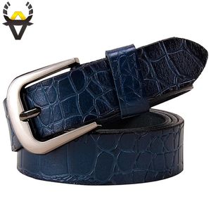 Cintos Cintos de couro genuíno para mulheres Moda Pin fivela mulher cinto de alta qualidade segunda camada de pele de vaca cinta feminina largura 28 cm Azul 231101