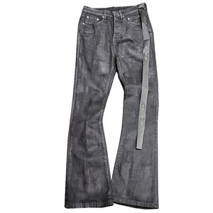 Designer R O Pantaloni in denim jeans neri alla moda skinny strappati scuri