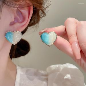 Ohrstecker KAITIN Blue Love For Women Design Light Luxury Droping Oil Earring FGold Plated Jewellery Party Gift