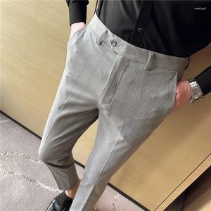 Men's Suits Men Spring High Quality Business Suit Pants/Male Slim Fit Fashion Casual Formal Mens Dress Pants Waist Solid Trousers