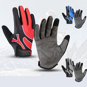 Cykelhandskar sommar unisex pekskärm full finger utomhus väg motorcykel vindtät skid camping sport