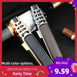 Lighters 2023 Jobon Kitchen Outdoor BBQ Metal Windproof Cigar Big Jet Flames Lighter Turbo Torch Fire No Gas Men's Gift