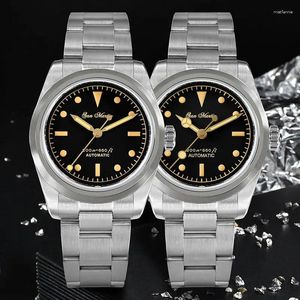 Wristwatches San Martin 37mm Vintage Men Watch 316L Stainless Steel Sports NH35 Automatic Mechanical Watches 200M Waterproof C3 Luminous