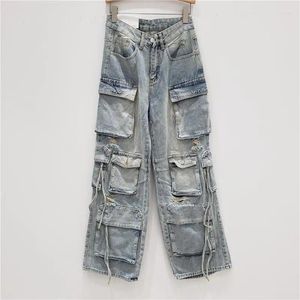 Männer Jeans 2023 Herbst Amerikanischen Stil Harajuku Retro Multi Tasche Arbeit Kleidung frauen Zerrissene Casual Hosen Cargo Kleidung