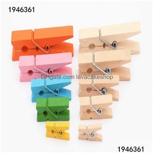 Clamp Wholesale 25Mm 35Mm 45Mm 60Mm 72Mm Log Color Wooden Clips Po Clothespin Craft Decoration School Office Drop Delivery Business In Dhde8