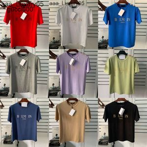 Herren T-Shirts Marke Schnalle Schulterhemden Ärmel Rot Herren Gold Luxus Brief Gedruckt T Kurz Mode Designer Top Schwarz Tees Asiatische S WZ Balmanbalmian Itfp