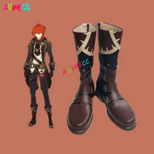 Anime Game Genshin Impact Diluc Men Boots Custom-made Costume Accessories Diluk Cosplay Shoes Size 35-45 cosplay