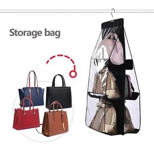 Bolsos de armazenamento de guarda-roupa, bolsa de mão, coleção, armazenamento transparente, armário, economia de espaço, prateleira r231102