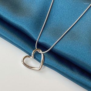 Kedjor Bayttling 925 Sterling Silver 18 Inches Hip Hop Heart Necklace For Women Fashion Wedding Party Gift Jewelry Accessories
