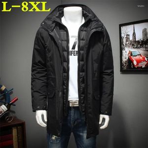 Men's Down Plus Size 8XL 7XL 6XL Winter Jacket Men The Liner Is Removable Thick Coat Thermal Warm Windproof Hood Jackets Mens Outwear Parka