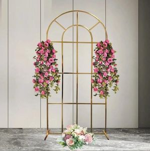 Arco per matrimoni all'aperto Cerchio dorato Fondale in ferro Puntelli per feste di compleanno Decorazioni fai da te Giardino Prato Portapalloncini rotondi