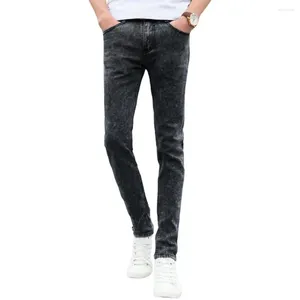 Jeans da uomo eleganti pantaloni skinny alla caviglia con cerniera e bottoni skin-touch da uomo slim fit in denim pantaloni lunghi da vestire