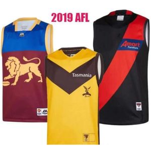 QQQ8 2019 Brisbane Lions Essendon Bombacıları Vest Jersey Hawthorn Efsaneleri Guernsey Avustralya Rus Futbol AFL Formaları Boyut Sıcak