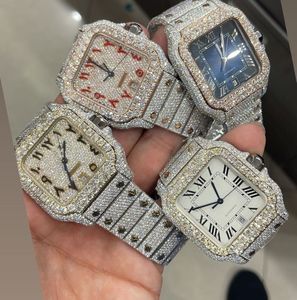 Moissanite Diamond lodowany designerski Zegarek dla mężczyzn Wysokiej jakości Montre Automatyczne ruchy Orologio. Montre de Luxe i18