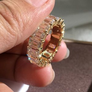 Anel de corte de princesa completo 14k ouro preenchido aaaaa zircon cz anéis de banda de casamento de luxo para mulheres jóias de festa de declaração de noiva