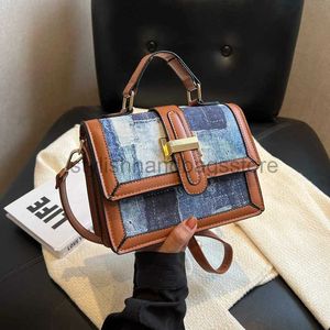 Omuz Çantaları Çanta Kadın Çanta Vintage Mavi Denim Cep Soulder Çanta Kare Cüzdan Kadınlar Pu Messenger Çantası 2023 Newstylishhandbagsstore