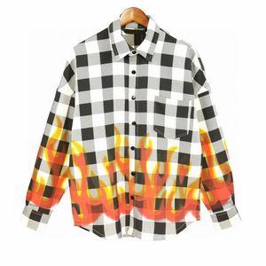 Top designer Luxury Fashion Polar style Street Hip Hop Cotton casual long sleeve Shirt Flame letters Top print for men and women