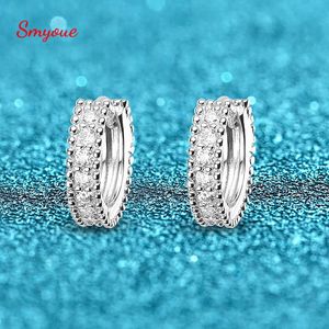 Stud Smyoue D Color 014CT Hoop Earring for Women Simulation Diamonds S925 Srebrne urodziny ślubne Walentynkowe prezent 231101