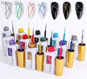 12 kolorów Pull Liner Poliska Zestaw na DIY Hook Linia Manicure Malowanie żel do paznokci Zasilania Szczotkowane projekt 2206139564489