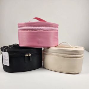 Luxury Lulu cosmetic bag pink designer fanny packs quitled grid bulm Yoga Sport Women Card Holder Men Wallets crossbody lady black waterproof purse