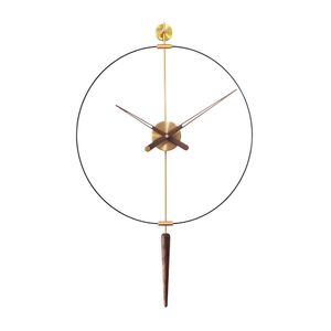 Two colors optional single pole single circle Spain Nordic light luxury decorative wall clock living room personality creative modern background wall art pendant