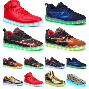 Casual luminous shoes mens womens big size 36-46 eur fashion Breathable comfortable black white green red pink bule orange two 80