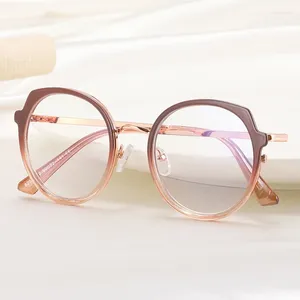 Солнцезащитные очки, ультралегкие очки TR90 в круглой оправе для женщин, синие блокирующие оправы для близорукости, плоские линзы для мужчин, прозрачные