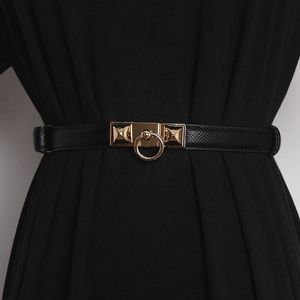 Cinture all'ingrosso Fibbia dorata regolabile in pelle di mucca Designer donna Cintura sottile Cintura casual in pelle di vacchetta Strech 231101