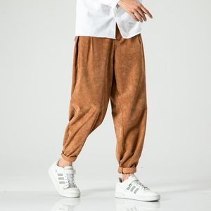 Herrbyxor 2023 Autumn Spring Hip Hop Japanese Streetwear Corduroy Trousers Joggers Male Plus Size Harem Men xxxxxl