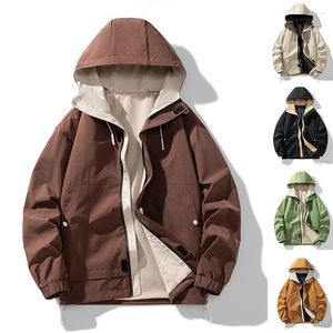 Jaquetas masculinas Mens Jaqueta Primavera e Outono Workwear Casual Com Capuz Casaco Ao Ar Livre Para Homens Mulheres Casais Marca de Moda Japonesa