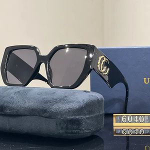 Fashion Classic 6040 Sunglasses For Men Metal Square Gold Frame UV400 Unisex Vintage Style Attitude Sunglasses Protection Eyewear With Box