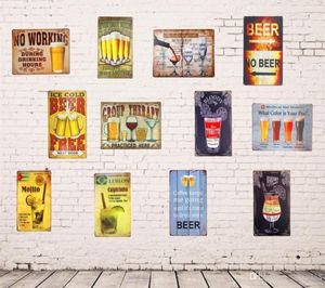 2021 Funny Metal Tin Signs No Working Wine Whisky Cocktail Wall Plaque Bar Poster Restaurant Coffee Cafe Bar Pub iron Wall Sticker6968185