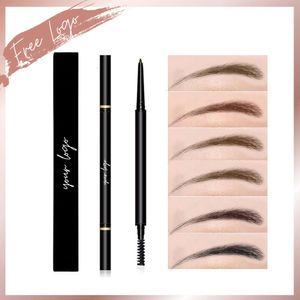 Eyebrow Enhancers Private Label 30/50/100 Piece Wholesale Waterproof Long Lasting Retractable Slim Eyebrow Liner Pencil with Spoolie 6 Shades 231102