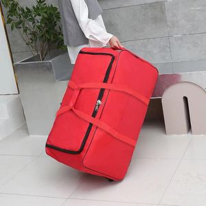 Duffel Bags Universal Wheeled Travel Bag For Men Women Black Traveling Luggage Suitcase Foldable Overnight Duffle Multifunction Handbag