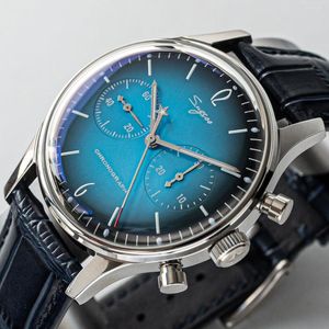 Armbanduhren Sugess Luxury Manual Chronograph Mechanical Watch For Men 40mm Seagull Movement St1901 Wasserdichte Herrenuhr