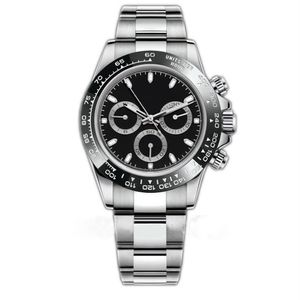USPS Mens Watch 40mm 2813 movement Automatic sapphire Wristwatch Silver Ceramic Bezel 316L Steel Adustable Folding Buckle259u