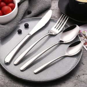 Dinnerware Sets Russian Cutlery Set 18/10 Stainless Steel 24Pcs Knives Forks Coffee Spoons Flatware Kitchen Dinner Tableware