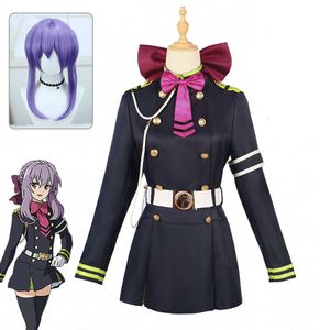 hiiragi shinoa of the end owari no seraph cosplayコスチュームウィグ女性のためのハロウィーンパーティー3xlコスプレ