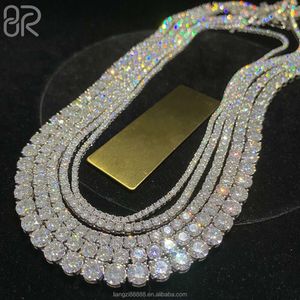 Wholesale 5Mm Vvs Lab Grown Tennis Necklace GIA IGI Certified Round Brilliant Cut Diamond Sier Hip Hop Chain