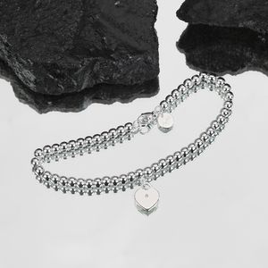 4mm Perlen Liebe Herz Charme Armbänder für Frauen Mädchen schöne süße S925 Silber Perlen Bling Diamond Designer Luxus Bangelarmbänder schön Schmuck