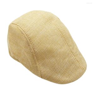 Berets Mens Linho Sboy Beret Cabbie Flat Cap Ivy Driving Hat Herringbone