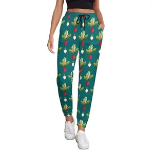 Women's Pants Radishes Print Women Red And White Street Wear Sweatpants Spring Modern Custom Trousers Big Size