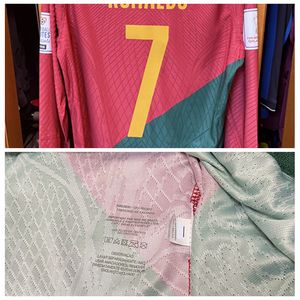 Match Worn Player Issue wc22 POR home Shirt Jersey Long sleeves Felix Fernandes Cristiano Football Custom Patches Sponsor